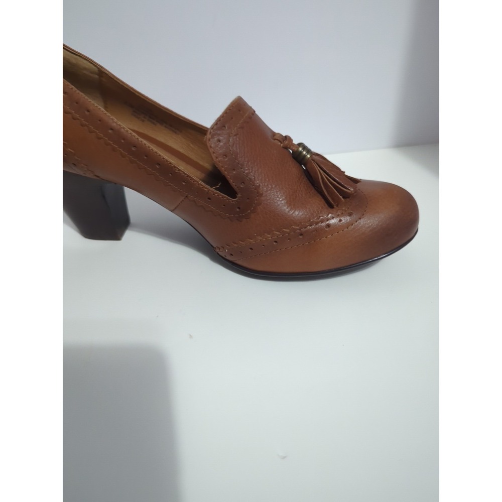 Sofft Loafer Pumps 8.5 Brown Leather Comfort Vintage Style Academia Tassel - Picture 14 of 16